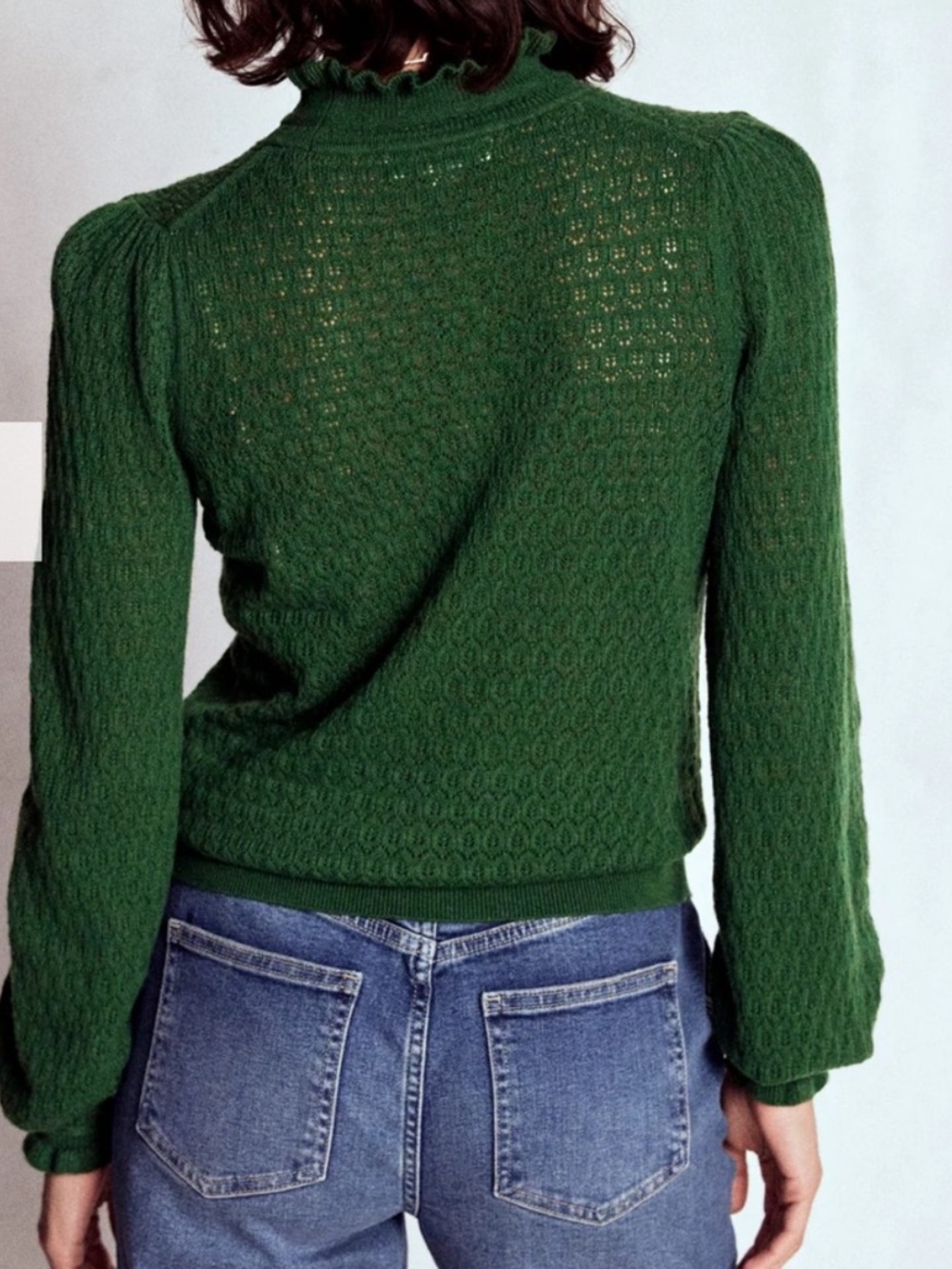 Boden Pointelle Ruffle Sweater - Picture 3 of 12